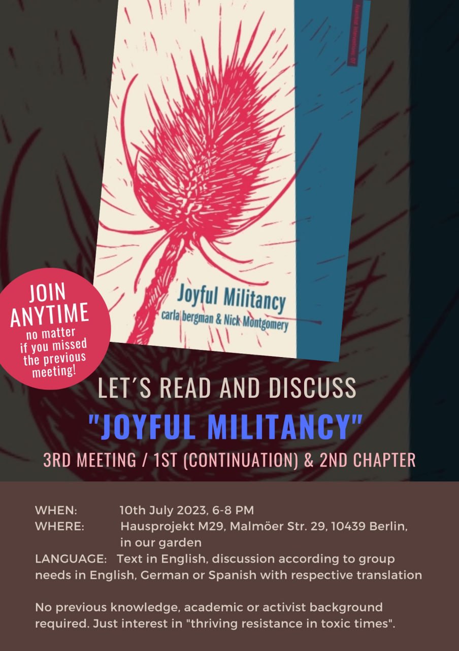 Let´s read and discuss the book „Joyful Militancy“!
